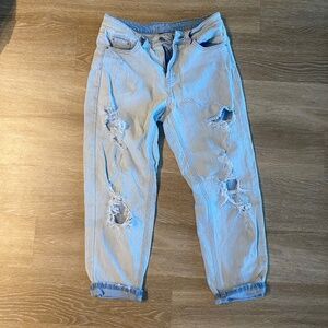 distressed boyfriend jeans - light wash